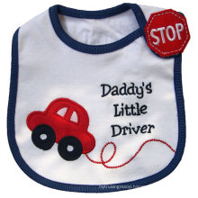 Promotional Cartoon Car Applique Custom Cotton Terry Bib